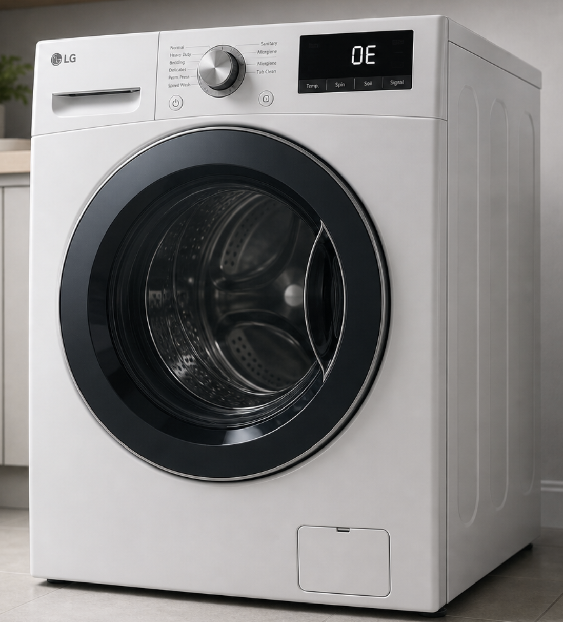 LG washer OE error code on display