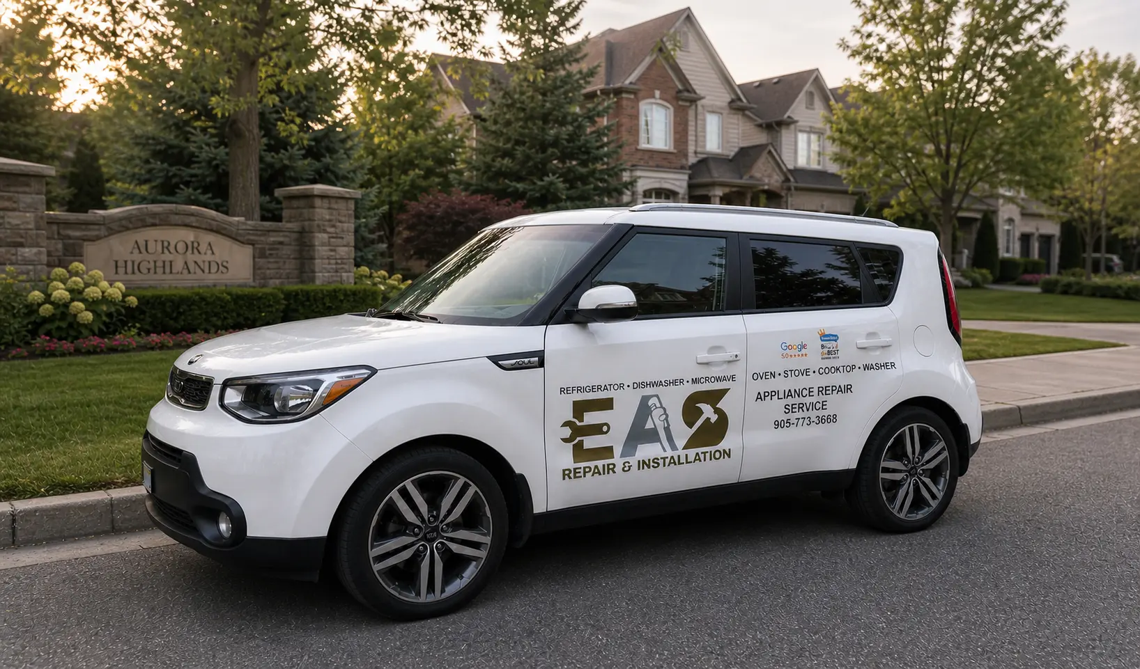 EAS Repair and Installation appliance repair service vehicle in Aurora