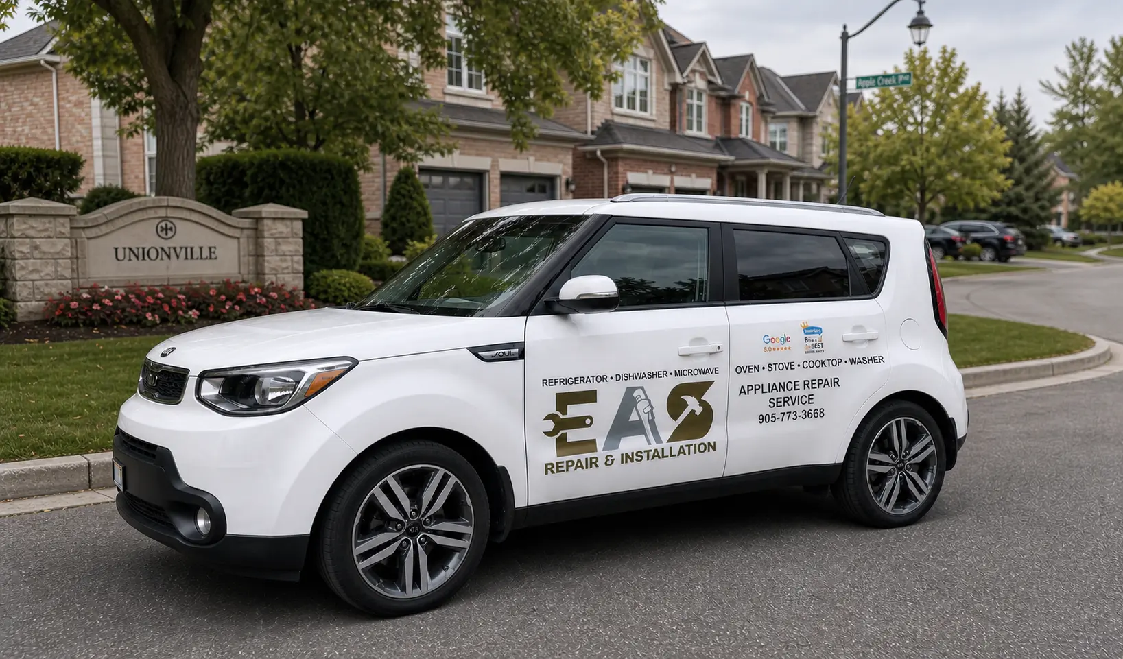 Appliance repair service vehicle in Markham