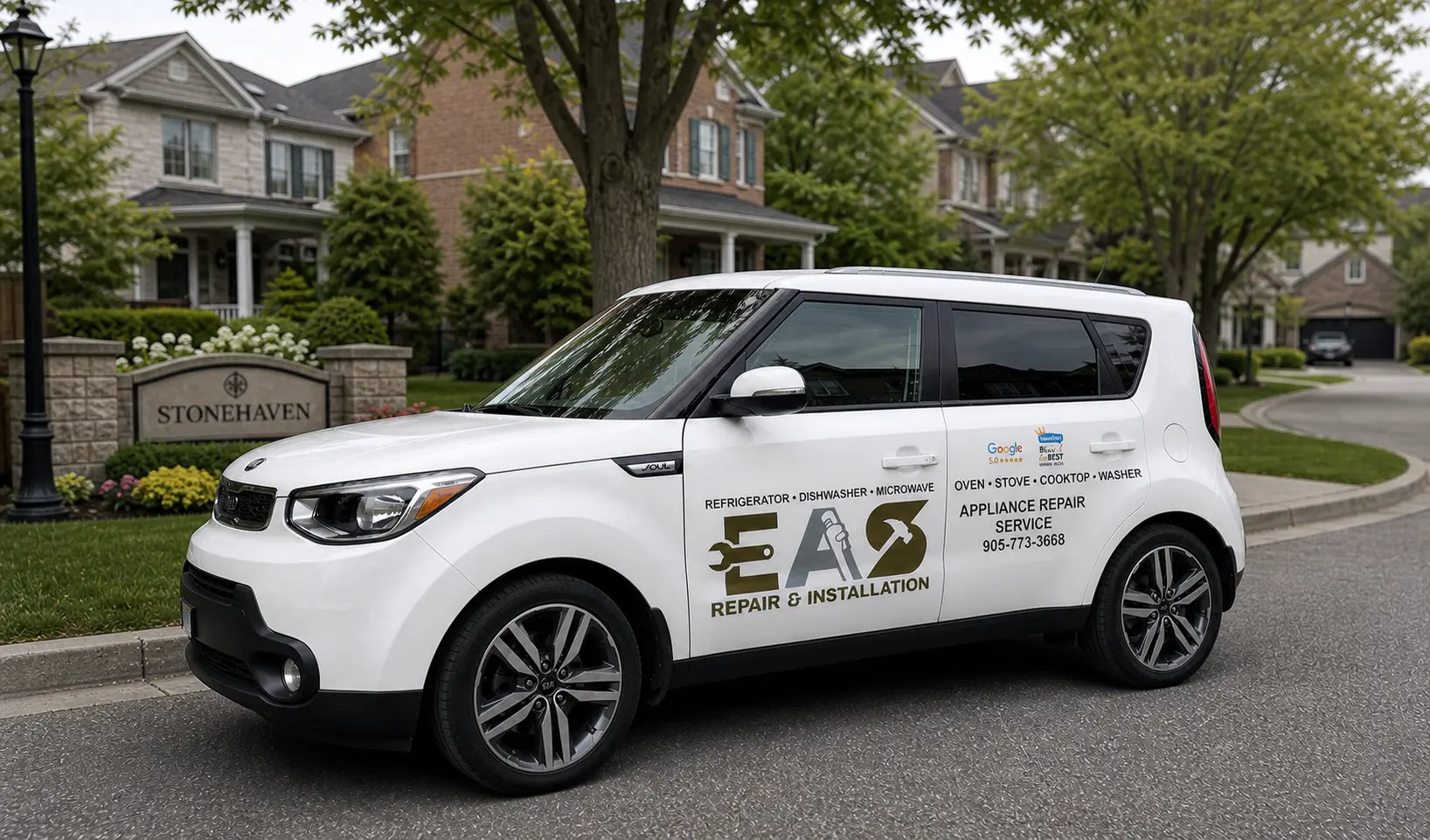 EAS Repair and Installation appliance repair service vehicle in Newmarket