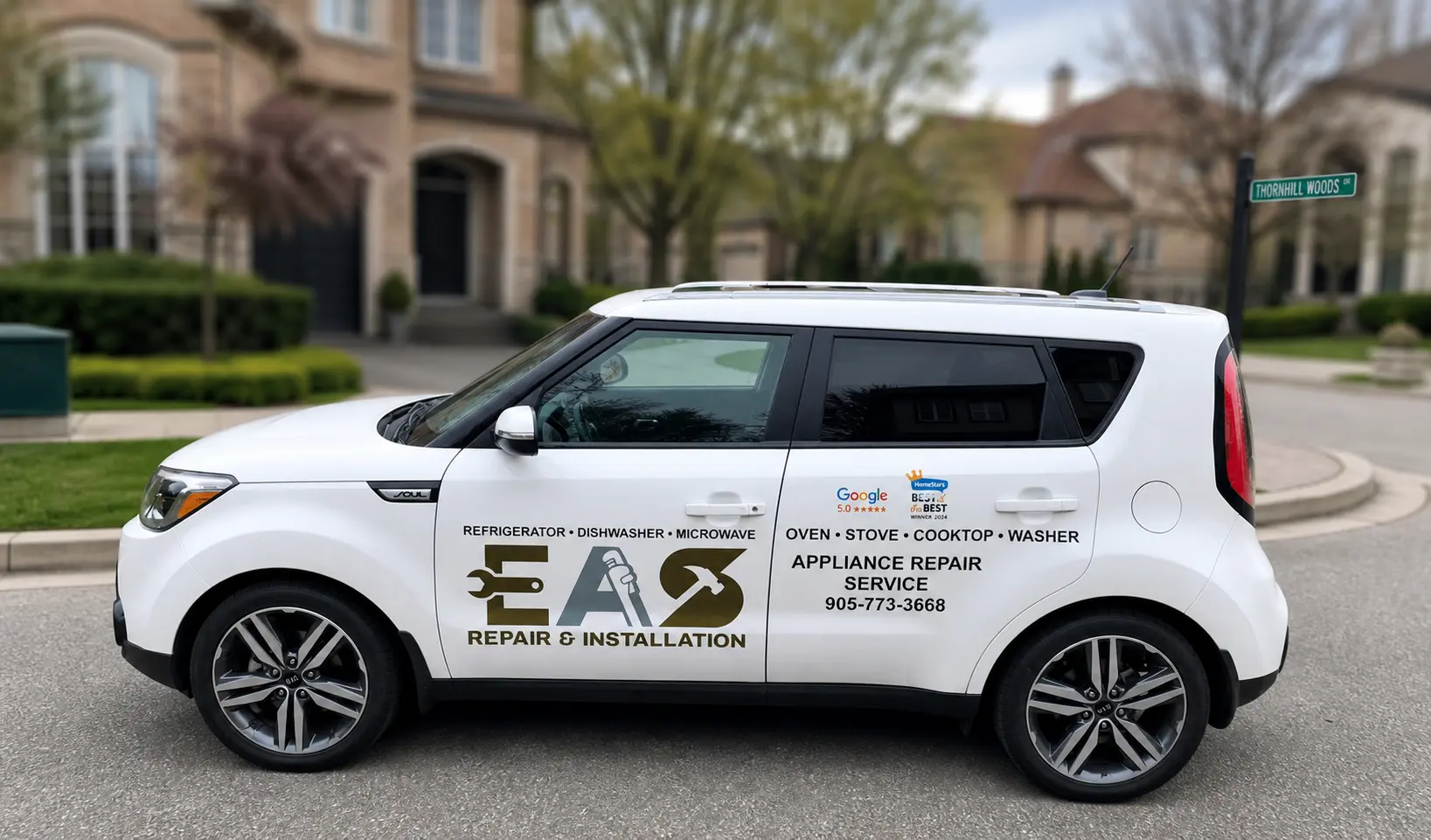 EAS Repair and Installation appliance repair service vehicle in Thornhill