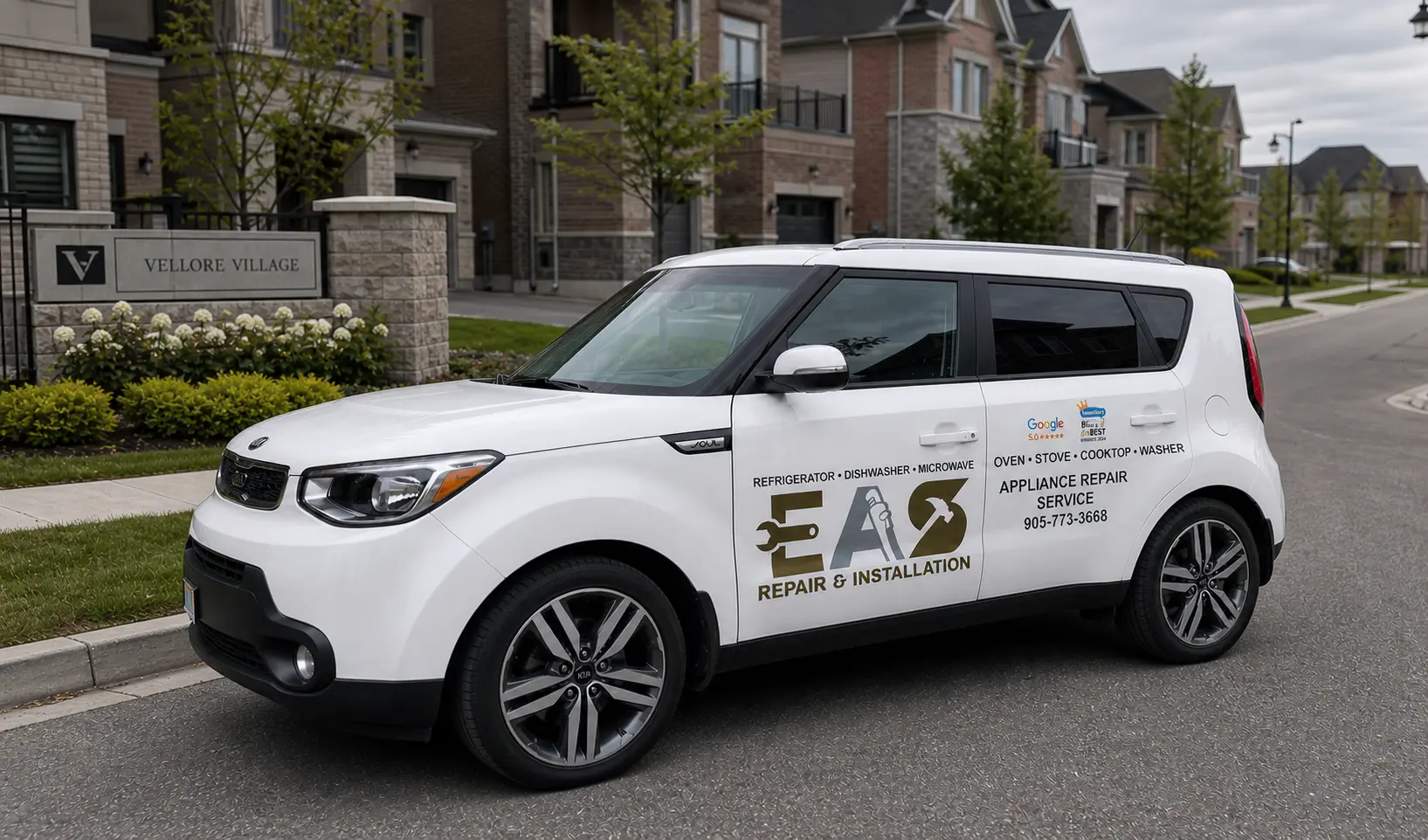 EAS Repair and Installation appliance repair service vehicle in Vaughan